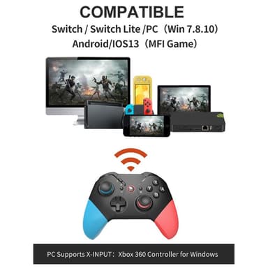 HONSON kompatibel med Nintendo Switch trådlös spelkontroll Vibrationsdesign