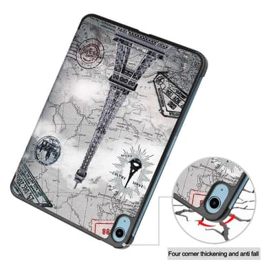 Apple iPad 10.9 2022 Slim fit tri-fold fodral - Map