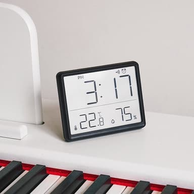 Digital väckarklocka LCD klocka med kalender temperatur och luftfuktighet