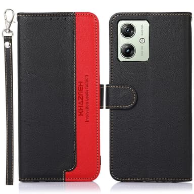 Motorola Moto G54 5G KHAZNEH Plånboksfodral - Svart/Röd