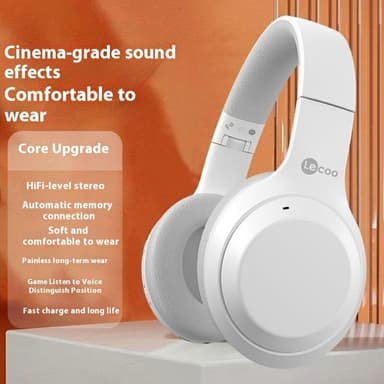 LENOVO Trådlösa Over-Ear hörlurar Hopfällbara Gaming Musik Bluetooth-headset - Vit