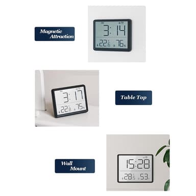 Digital väckarklocka LCD klocka med kalender temperatur och luftfuktighet