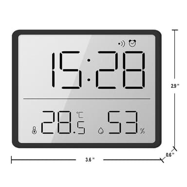 Digital väckarklocka LCD klocka med kalender temperatur och luftfuktighet