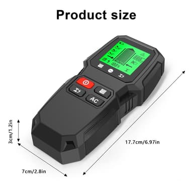 5 i 1 LCD Wall Stud Finder Edge Center Trä ström Metall AC Live Wire Detektor