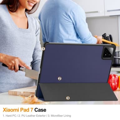 Slim Fit Cover Fodral För Xiaomi Pad 7 Auto Wake / Sleep - MörkBlå