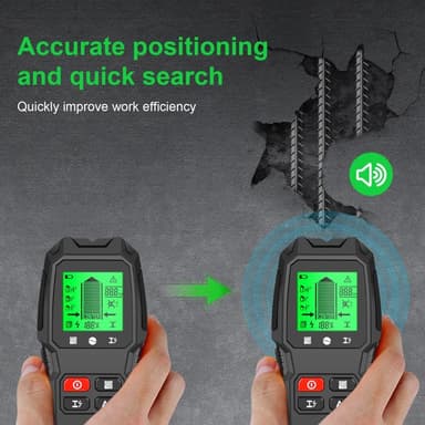 5 i 1 LCD Wall Stud Finder Edge Center Trä ström Metall AC Live Wire Detektor