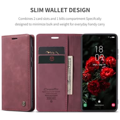 CASEME Plånboksfodral Samsung Galaxy S25+ (S25 Plus) - Röd