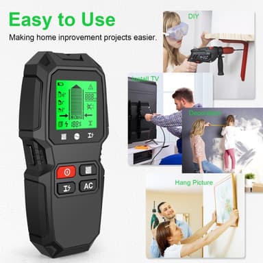 5 i 1 LCD Wall Stud Finder Edge Center Trä ström Metall AC Live Wire Detektor