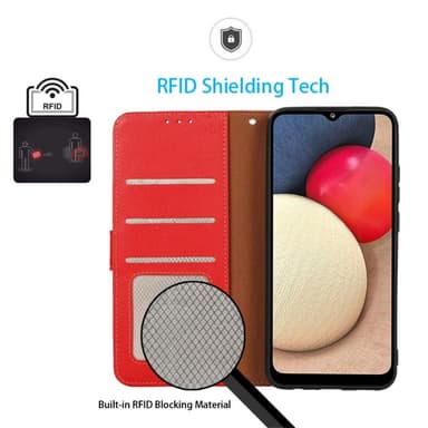 KHAZNEH Plånboksfodral till Google Pixel 8a - Röd/Svart
