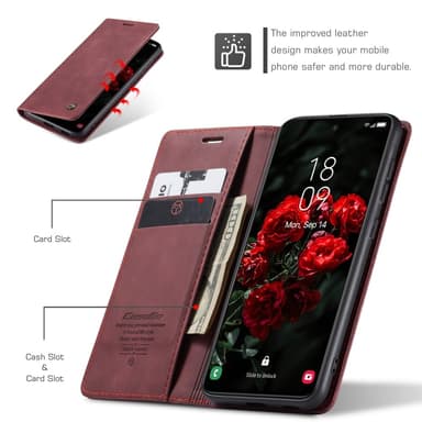 CASEME Plånboksfodral Samsung Galaxy S25+ (S25 Plus) - Röd