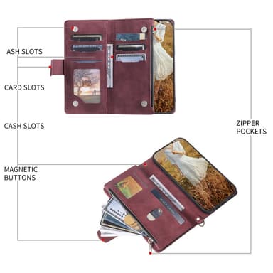 För Xiaomi Redmi 14C Zipper Wallet Case Rhombus Stitching Line Telefonfodral