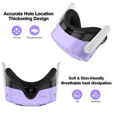 För Meta Quest 3S Skyddsfodral VR Headset Silikonskydd - Lila