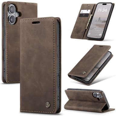 CASEME Plånboksfodral iPhone 16 Plus - Coffee