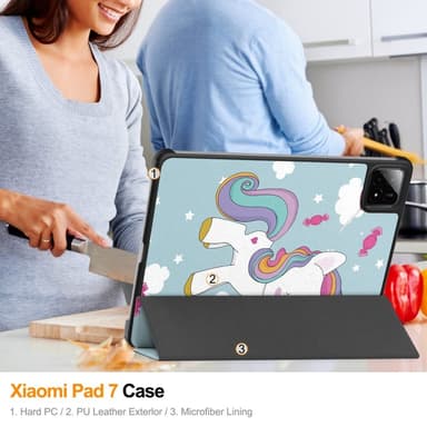 Slim Fit Cover Fodral För Xiaomi Pad 7 Auto Wake / Sleep - Unicorn