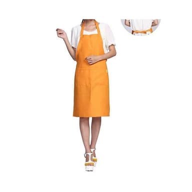 Hem Kök Enkel Snygg Ren Färg Förkläde - Orange