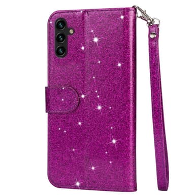 För Samsung Galaxy A56 5G Ställbart Glitterfodral med Dragkedjeficka - Purple