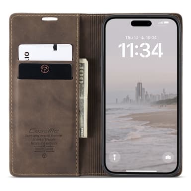 CASEME Plånboksfodral iPhone 16 Plus - Coffee