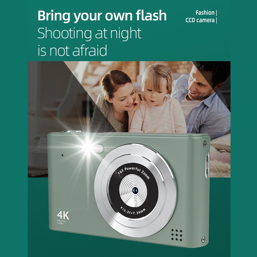 Digitalkamera 2,4-tum IPS-skärm HD CCD-kamera med 32GB TF-kort + kortläsare