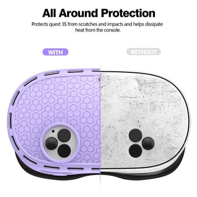 För Meta Quest 3S Skyddsfodral VR Headset Silikonskydd - Lila