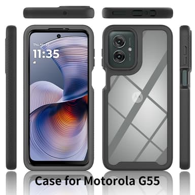 För Motorola Moto G55 skal i PC+TPU med stötdämpande mobilskal