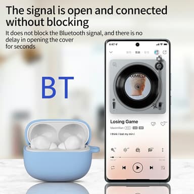 För Xiaomi Redmi Buds 6 Pro Silikonskal – Skyddsfodral med karbinhake