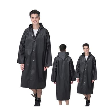 Regnrock vindtät Återanvändbar unisex regnponcho med hatthuva