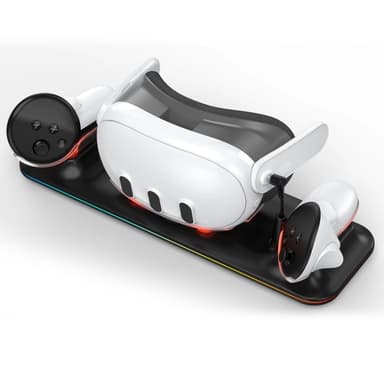 Laddningsstation för Meta Quest 3 VR-headset och kontroller laddningsdocka