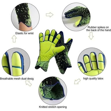 1 par Thicken Latex Palm Målvaktshandskar Halkskydd Fotbollsträning - Storlek 7