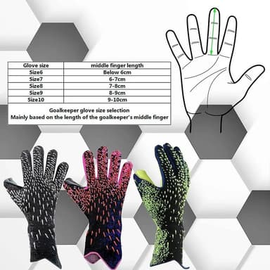 1 par Thicken Latex Palm Målvaktshandskar Halkskydd Fotbollsträning - Storlek 7