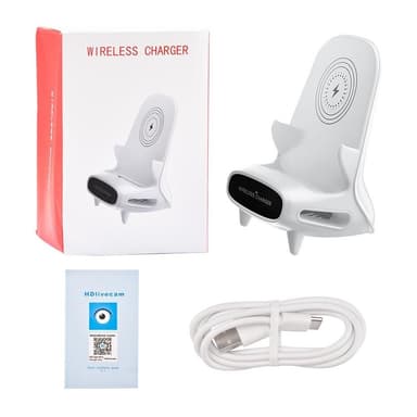 Trådlös Laddare Dold Kamera Fjärrövervakning 1080P HD WiFi Säkerhetskamera