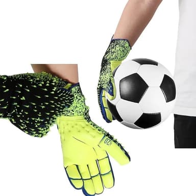 1 par Thicken Latex Palm Målvaktshandskar Halkskydd Fotbollsträning - Storlek 7