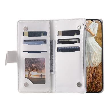 För Xiaomi Redmi 14C Zipper Wallet Case Rhombus Stitching Line Telefonfodral