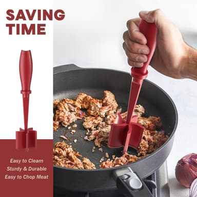 Hamburger Kötthacka Potatisstötare Kvarn Beef Smasher - Röd