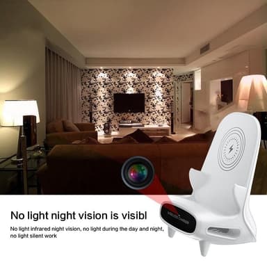 Trådlös Laddare Dold Kamera Fjärrövervakning 1080P HD WiFi Säkerhetskamera