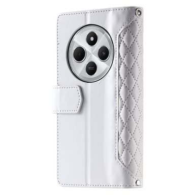 För Xiaomi Redmi 14C Zipper Wallet Case Rhombus Stitching Line Telefonfodral