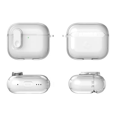För AirPods 4 hörlurar Fodral Snap Switch Ice Crystal Clear Skal - Transparent Grå