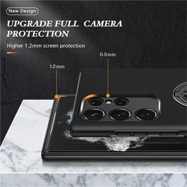 Till Samsung Galaxy S25 Ultra Hybrid skal med Finger Ring - Svart
