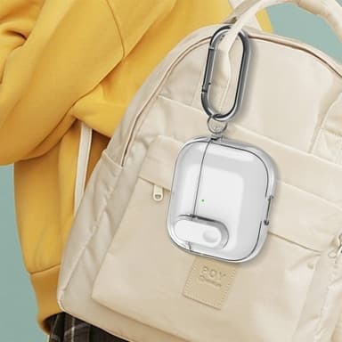 För AirPods 4 hörlurar Fodral Snap Switch Ice Crystal Clear Skal - Transparent Grå