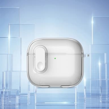 För AirPods 4 hörlurar Fodral Snap Switch Ice Crystal Clear Skal - Transparent Grå
