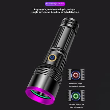 UV Anti-Förfalskning Detektering 365nm Lila Ljus Högeffekt UV-ficklampa