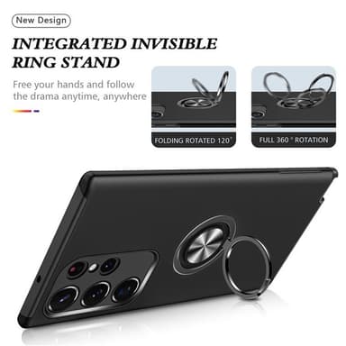 Till Samsung Galaxy S25 Ultra Hybrid skal med Finger Ring - Svart