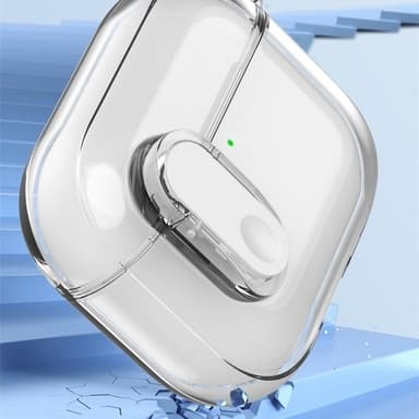 För AirPods 4 hörlurar Fodral Snap Switch Ice Crystal Clear Skal - Transparent Grå