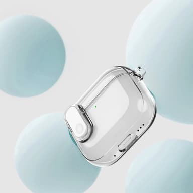 För AirPods 4 hörlurar Fodral Snap Switch Ice Crystal Clear Skal - Transparent Grå