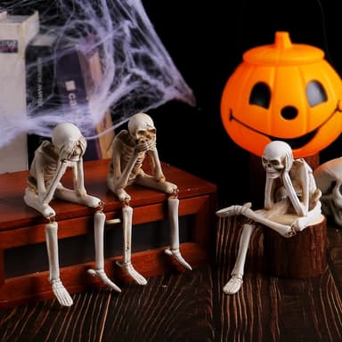 Halloween skelettfigur Spooky Skull Dekoration Fest Spökhus - Say No Evil