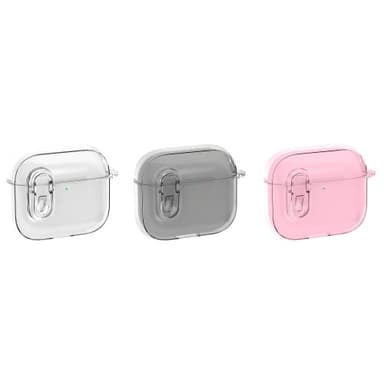För AirPods 4 hörlurar Fodral Snap Switch Ice Crystal Clear Skal - Transparent Grå