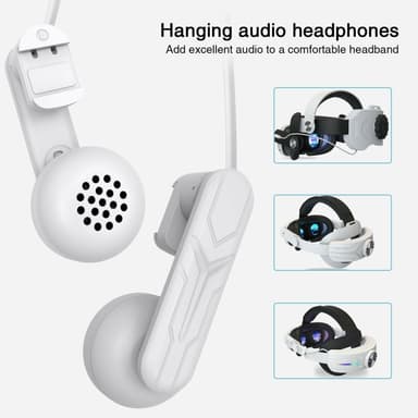 Hörlurar för Meta Quest 2/3 VR-headset 3,5 mm hörlurar med töjbar klämma