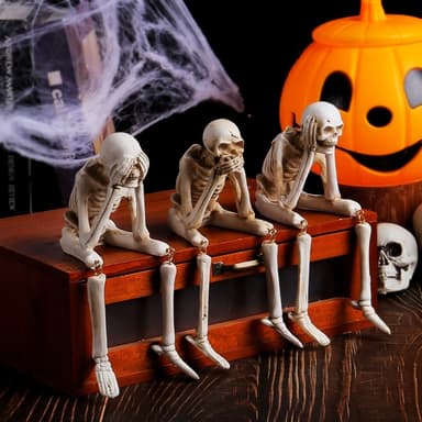 Halloween skelettfigur Spooky Skull Dekoration Fest Spökhus - Say No Evil