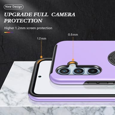 Samsung Galaxy S25 / S24 Hybrid skal med Finger Ring - Lila