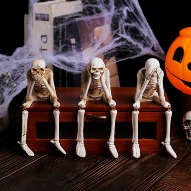 Halloween skelettfigur Spooky Skull Dekoration Fest Spökhus - Say No Evil