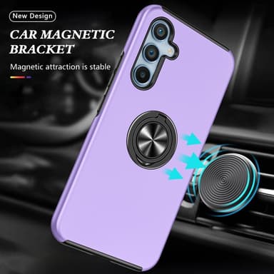 Samsung Galaxy S25 / S24 Hybrid skal med Finger Ring - Lila